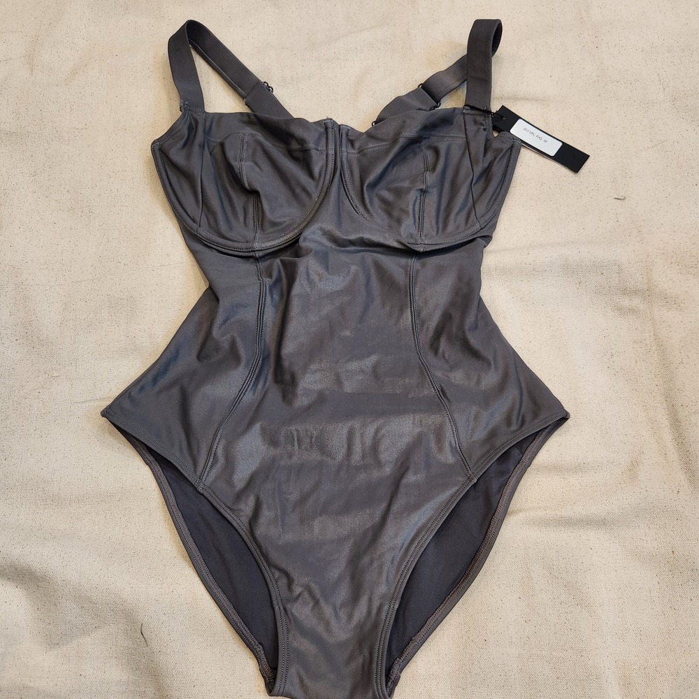 New TA3 Lifty SwimsuitGray Metallic Pewter Medium M Regular Long F / G Corset